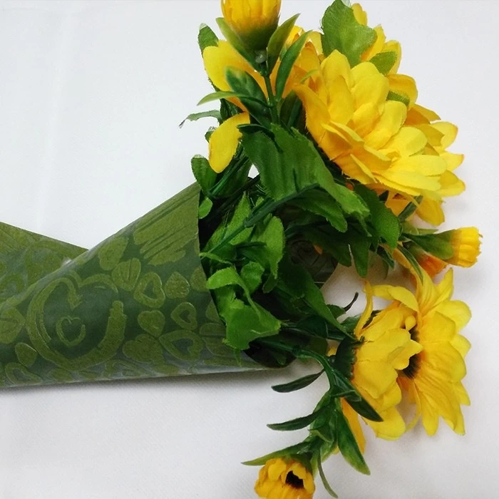 Papel de embalaje de tela no tejida en relieve para flor Proveedor de embalaje floral no tejido de China