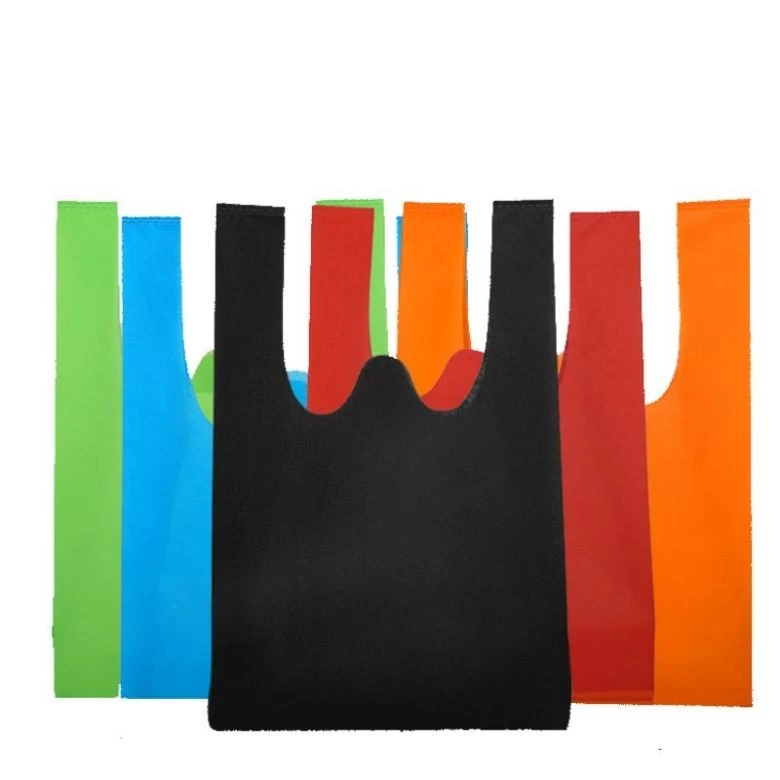 China Non Woven Vest Bag Wholesale Custom Branded Supermarket Oem Shopping Non Woven Vest Tote Bag