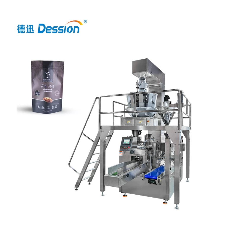 الصين Automatic Nut Pouch Food Premade Bag Multihead Weigher Granule Packing Doy Multi-Function Packaging Machines - COPY - fwtf9i الصانع
