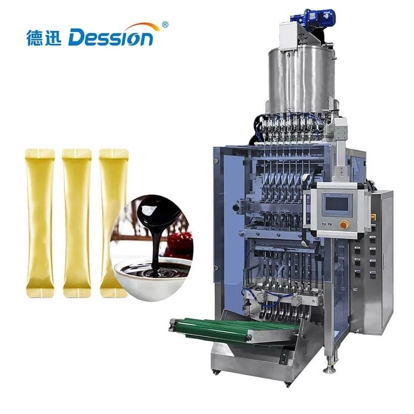 Китай Полностью автоматическая многолинейная упаковочная машина Dession для масла, уксуса и соевого соуса производителя