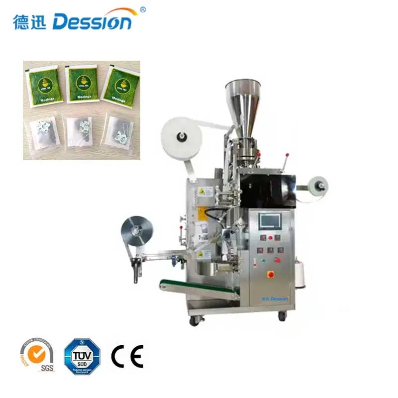 Chine Machine de conditionnement intérieure et extérieure de sachets de thé goutte à goutte avec fil et étiquette fabricant
