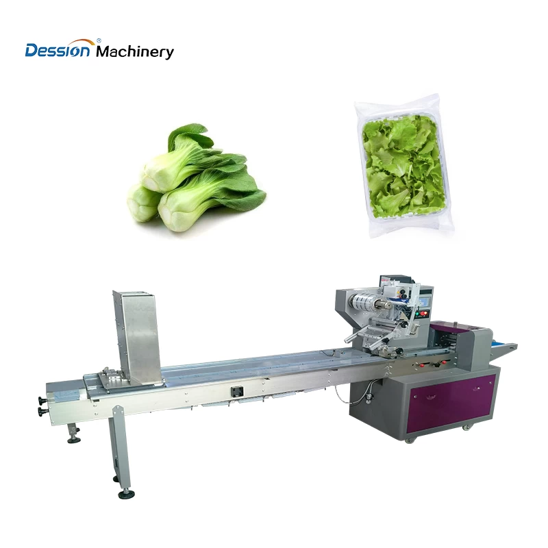 China Automatic Horizontal Fresh Vegetables and Fruits Pillow Packing Machine For Business manufacturer