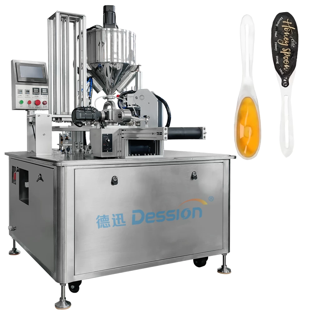 porcelana PLC-controlled honey spoon turntable filling machine offers simple, accurate, and stable operation - COPY - 9bt1jf fabricante