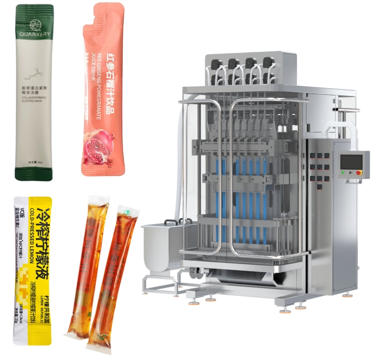 China Fornecedor chinês de máquina de embalagem com selagem traseira líquida de enchimento multipista personalizada fabricante