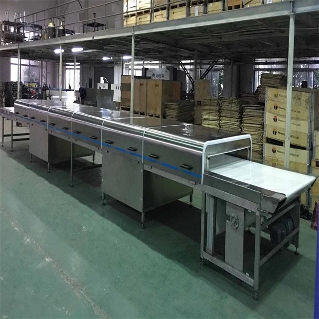 High performance stainless steel cosmetics conveyor belt cooling tunnel