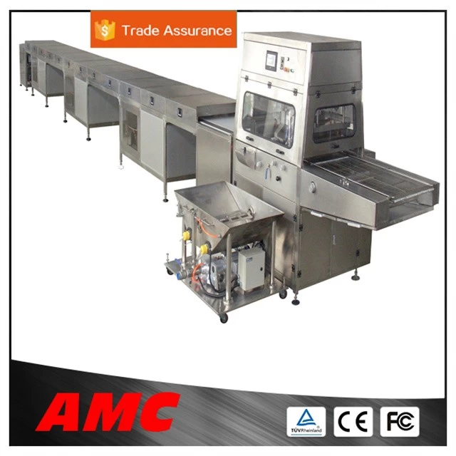 Leading manufacturers easy operation full-automatic chocolate enrobing and coating machine