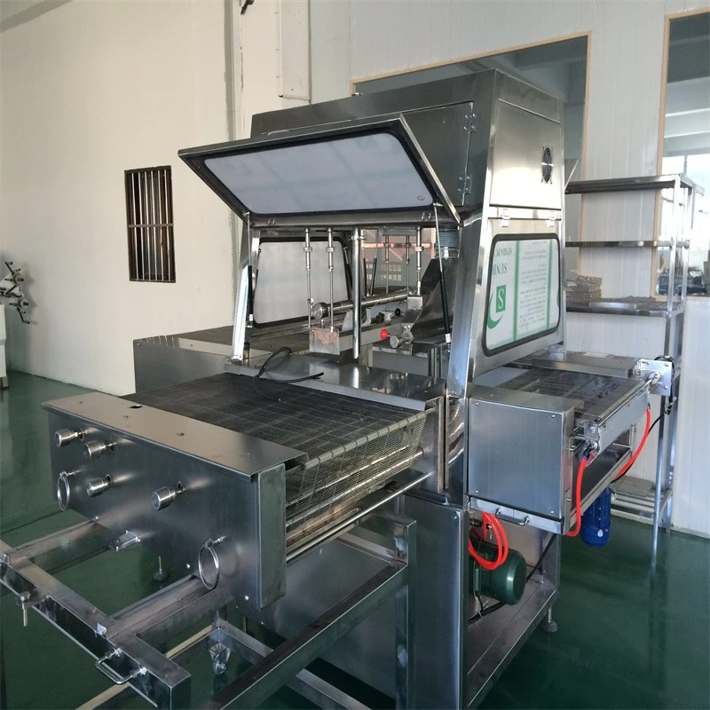 China AMC customized stainless steel high effect snack food enrobing machine manufacturer