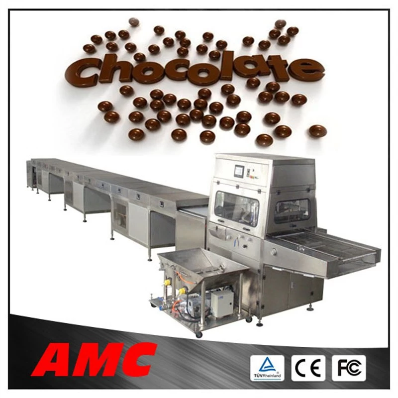 China AMC stainless steel high capacity multipurpose chocolate enrobing machine manufacturer