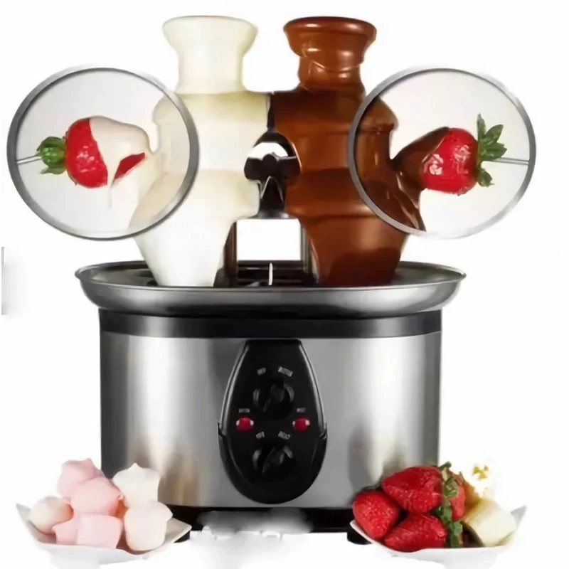 China Professional Double Tower Chocolate Fountain Party Festival Commercial Stainless Steel Detachable Chocolate Fountain Machine manufacturer