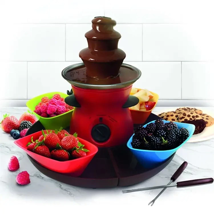 China 3 Tier Chocolate Fondue Fountain Electric Stainless Chocolate Melts Dipping Warmer Machine manufacturer