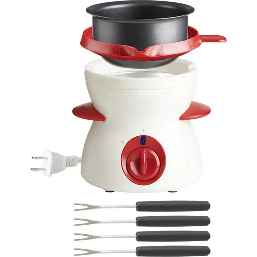 China Electric Chocolate Melter Maker 350ml Best Gift Party DIY Candy Cheese Fondue Machine Automatic Melting Pot With Fork manufacturer