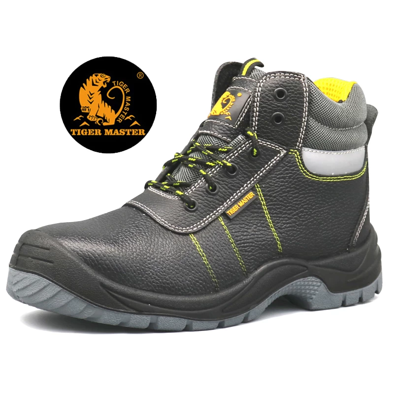 TM007, las botas de seguridad industriales antiestáticas a prueba de pinchazos con punta de acero de cuero más vendidas, zapatos