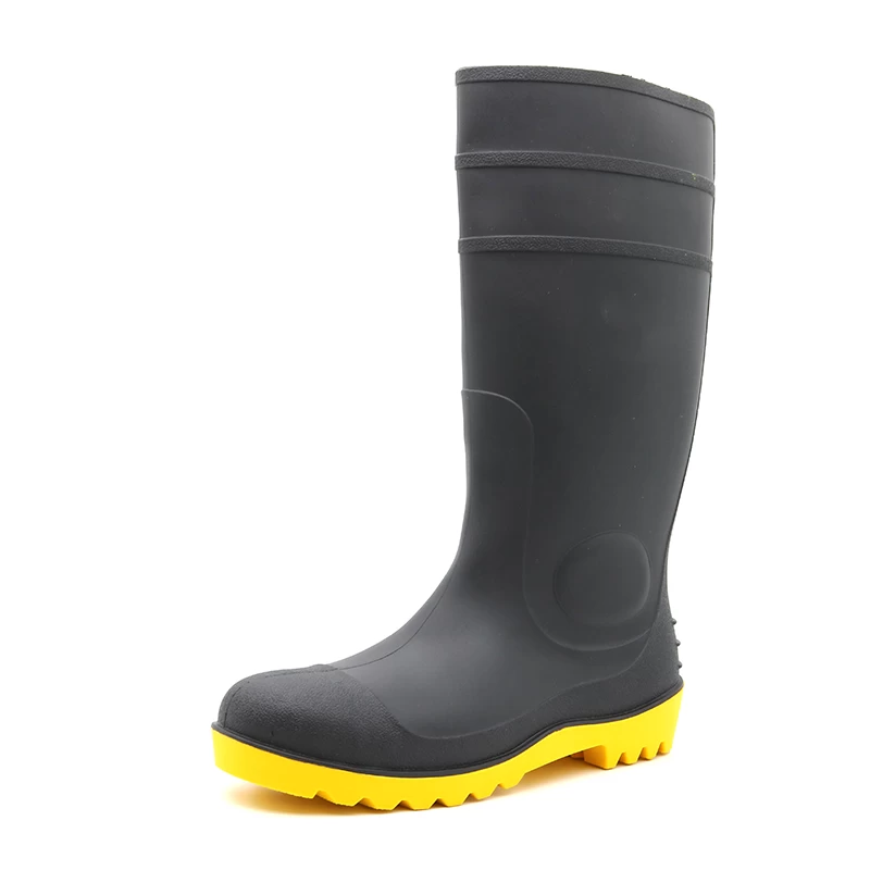 106-4 CE verified non-slip waterproof steel toe anti puncture mining pvc safety rain gumboots