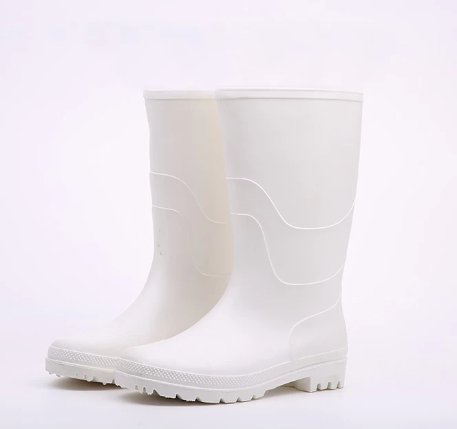 101-1 White oil acid alkali resistant anti slip waterproof food industry pvc rain boots