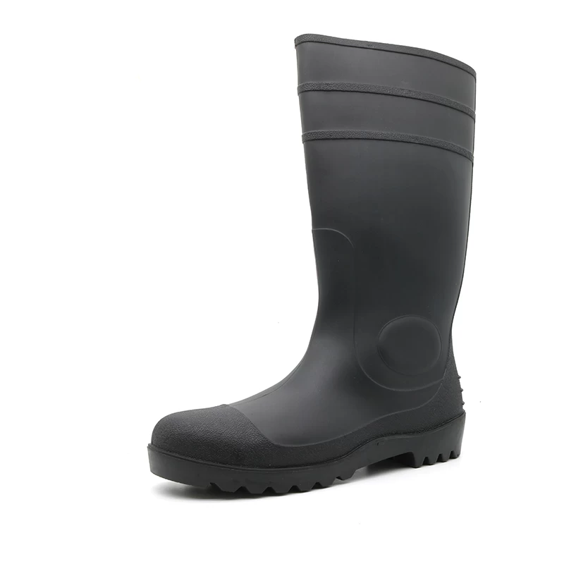 GB06 CE anti slip oil acid alkali resistant waterproof pvc safety rain boots steel toe