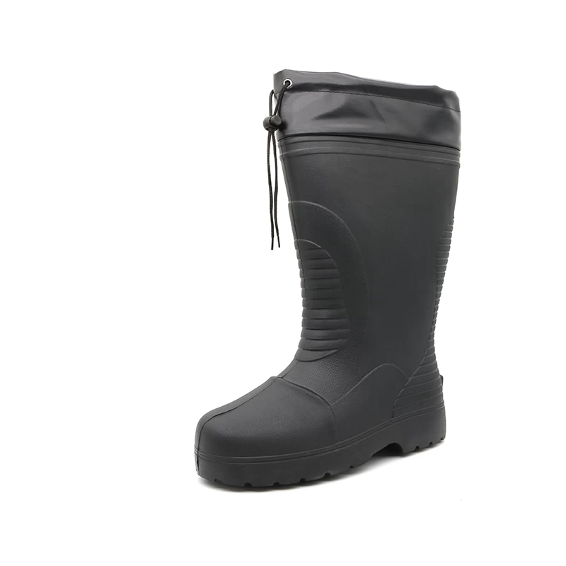 EB02 Black anti slip waterproof lightweight composite toe EVA safety rain boots