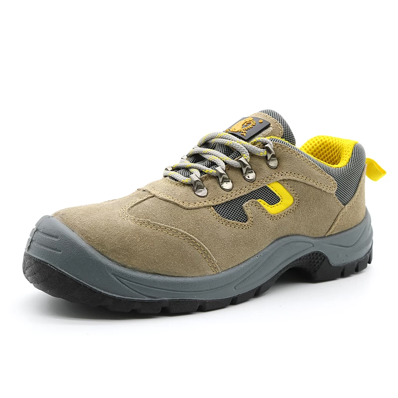 TM209L Non-slip PU outsole suede leather anti puncture cheap price safety shoes steel toe