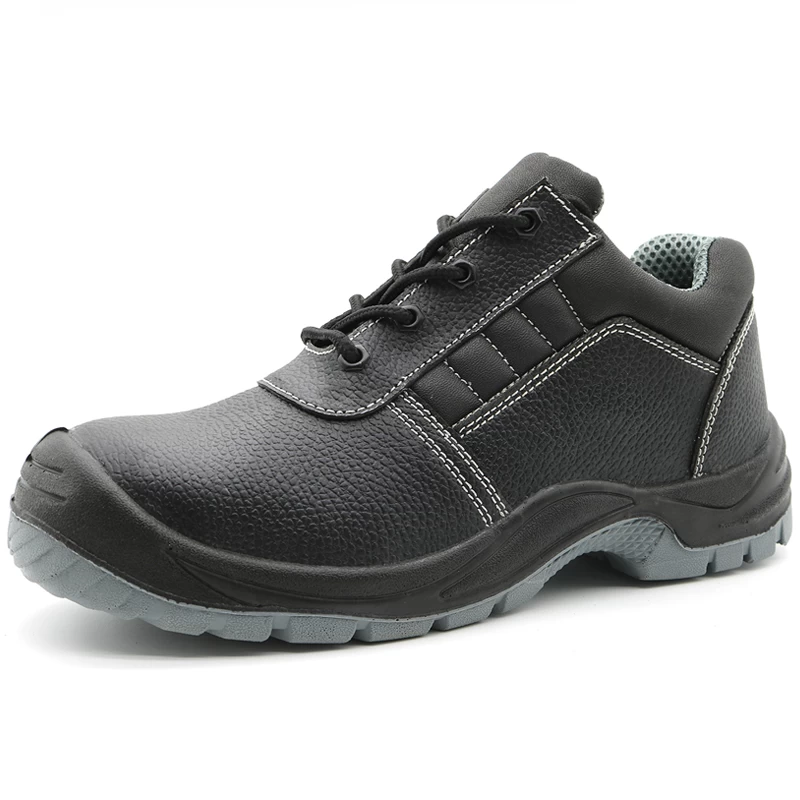 TM002L couro preto antiderrapante evitar furos anti estático sapatos de trabalho masculino biqueira de aço