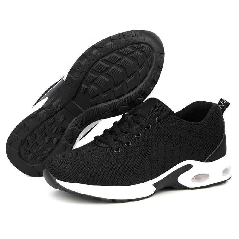 China TM243 Zwarte antislip schokdemper stalen neus lekvrije mannen mode sport stijl veiligheidsschoenen sneakers fabrikant