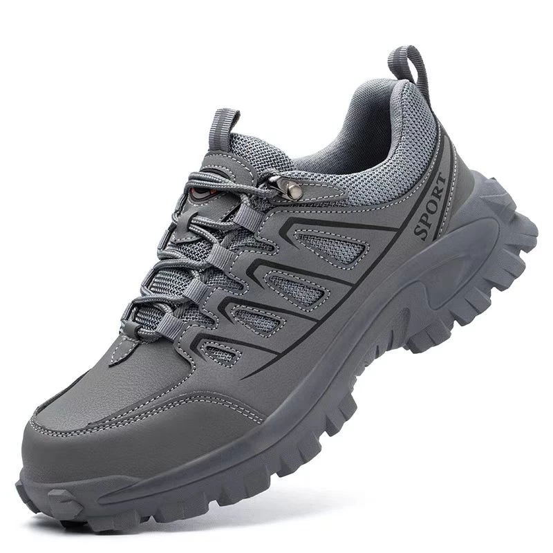 0265 cuir microfibre semelle en caoutchouc bout en acier anti-crevaison chaussures de sport de sécurité légères pour hommes