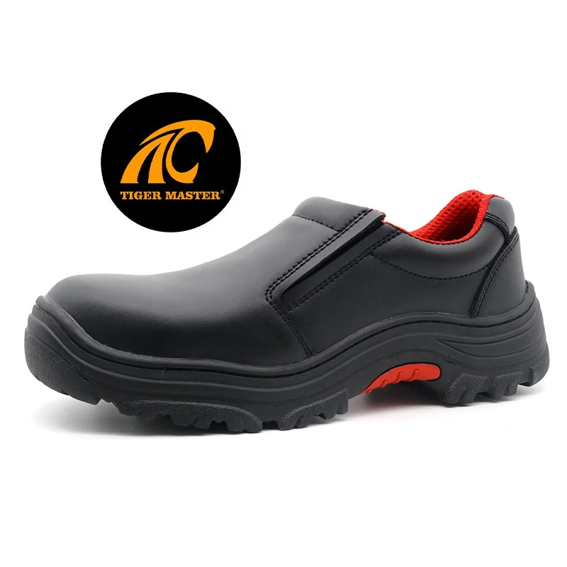 Sola de borracha resistente ao calor TM142 evita perfurações nos dedos compostos sapatos de segurança masculinos sem cadarços