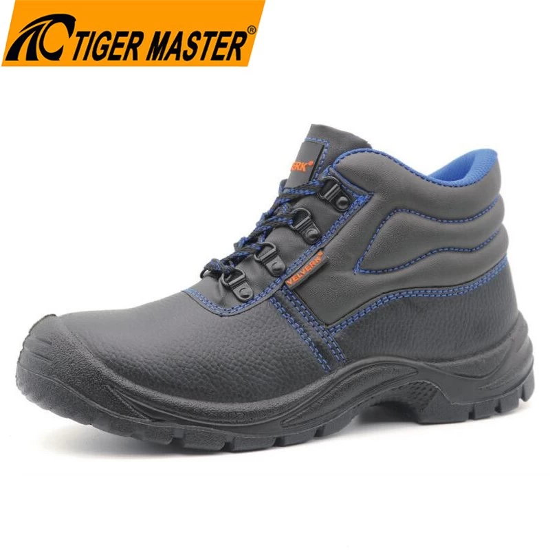 TM023 Precio bajo PU superior PU suela de acero negro zapatos de seguridad baratos para hombres