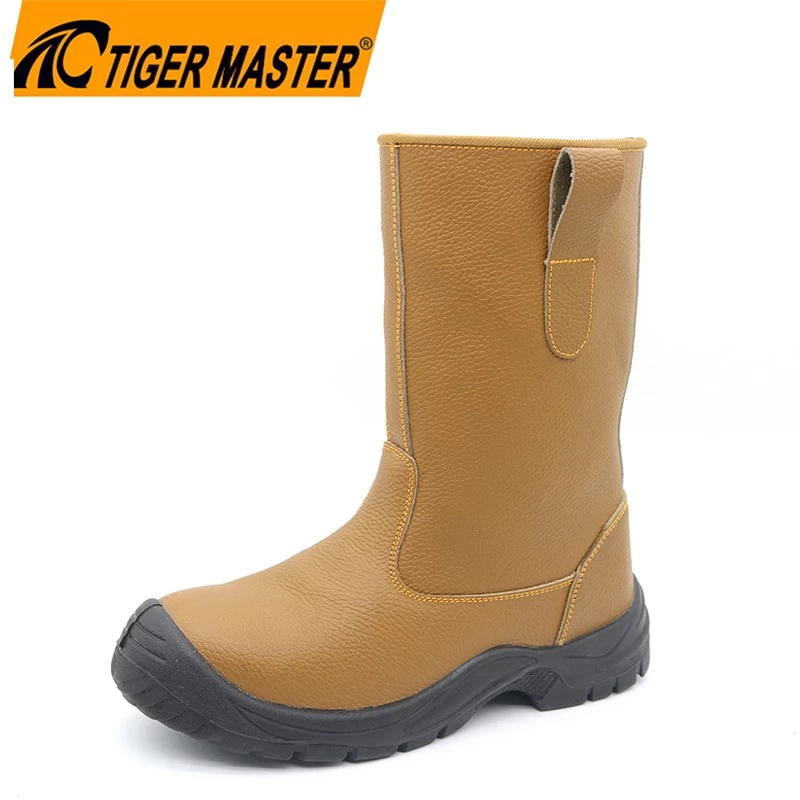 TM011アンチスリップ鋼つま先耐久性のある茶色の溶接ブーツ男性用安全靴