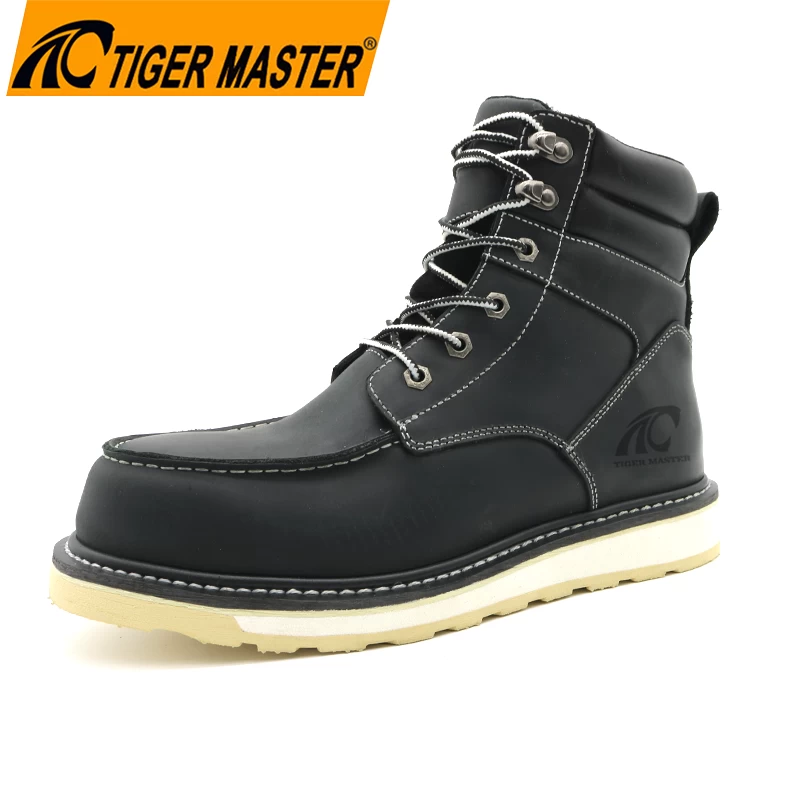 TM162 Non slip rubber sole steel toe goodyear welted mens shoes safety