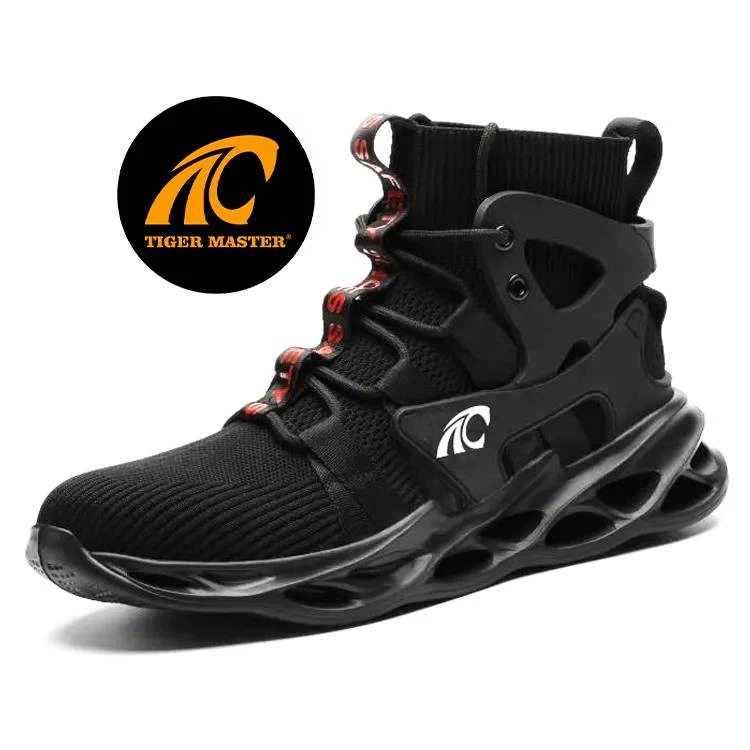 China TM3053 Sapatos de segurança esportivos antiderrapantes pretos antiderrapantes para evitar furos na biqueira de aço fabricante