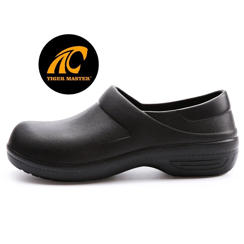 TM3129 zapatos antideslizantes impermeables para chef de cocina EVA para restaurante, color negro