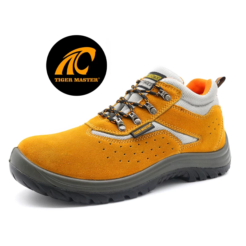 TM237 أحذية السلامة الرياضية للرجال من جلد الغزال رخيصة الثمن مع مقدمة فولاذية