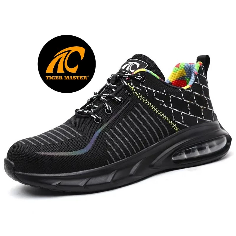 TM3163 Chaussures de sport de sécurité légères noires pour hommes avec embout en acier