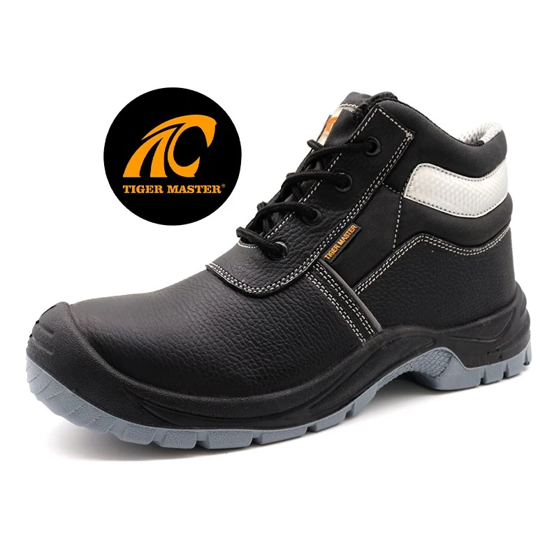 TM3233 Black steel toe anti puncture construction safety shoes for men