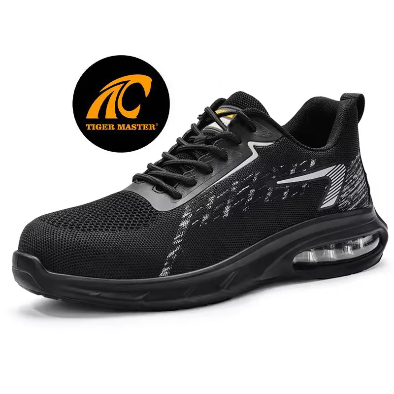 TM3238 Sapatos esportivos masculinos com biqueira de aço com amortecimento de ar antifuros