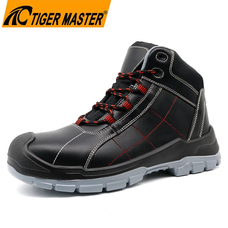 TM188 Black Leather Steel Toe Anti Static Industrial Safety Shoes 2025