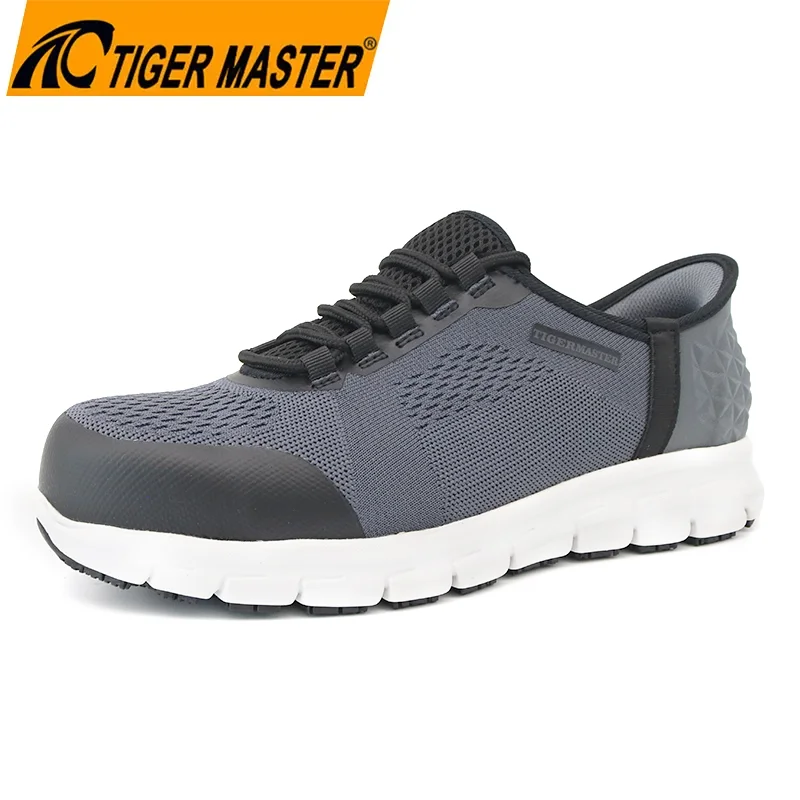 TM2023 Slip-Ins Fibre-verre Toe Pincture Proof Antistatic Sport Safety Shoes Gray