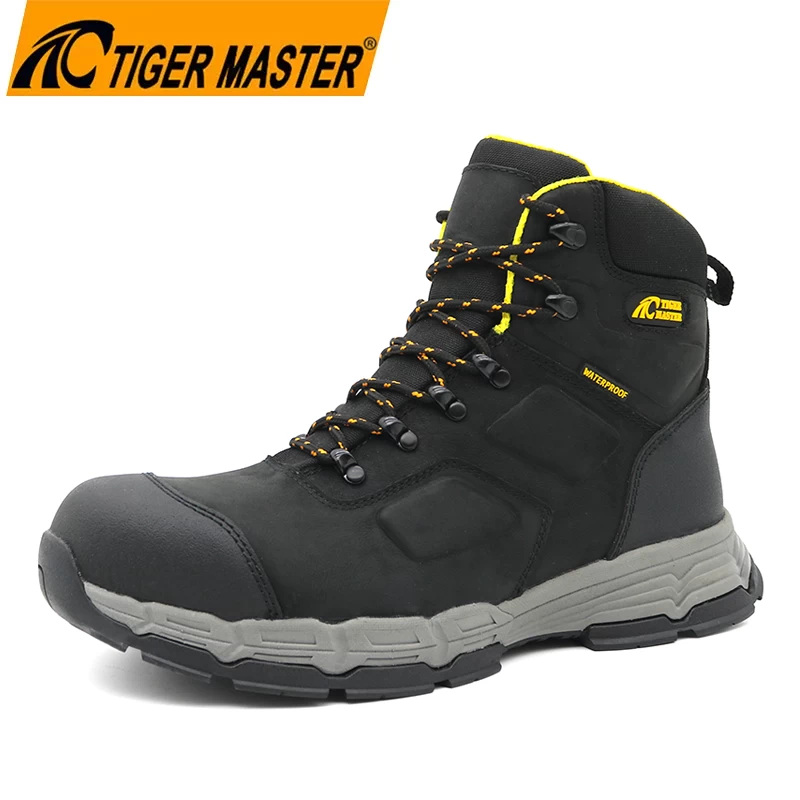 TM196 Genuine Leather Fiberglass toe Anti Puncture Waterproof Safety Shoes Men