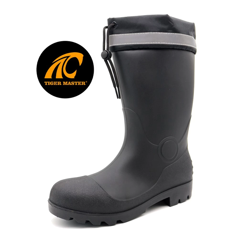 GB43 Waterproof Steel Toe Reflective PVC Safety Rain Boots with PU Collar - COPY - 2nc72m
