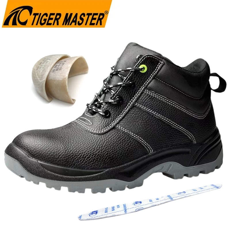 TM3382 Non-slip Anti-puncture Fiberglass Toe Leather Safety Boots for Construction