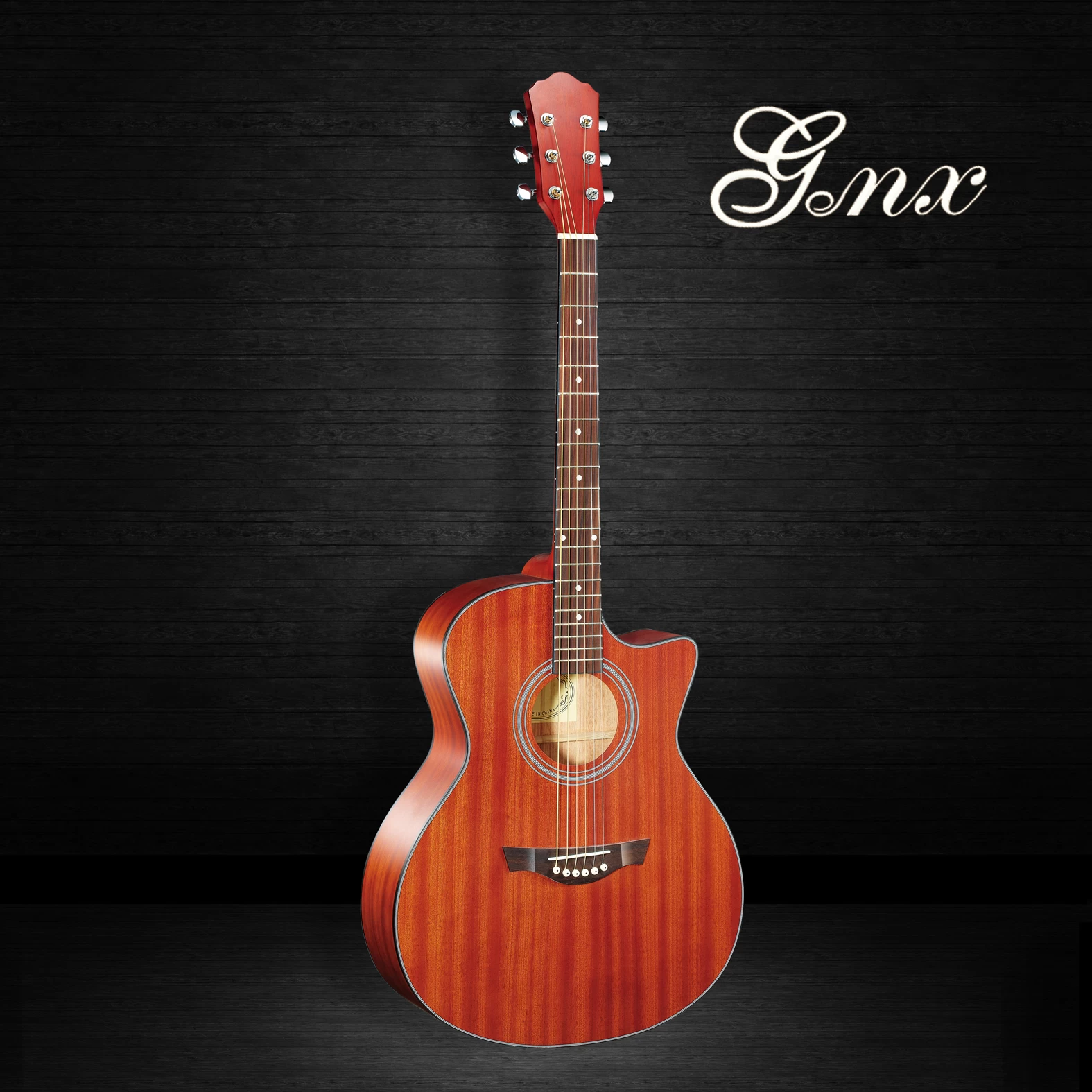 Gelamineerde mahonie terug nieuwe aankomst unieke design akoestische gitaar