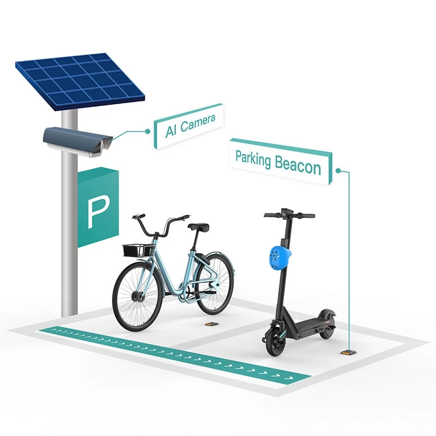 Omni Smart Parking Beacon with Standard Parking for Micromobility