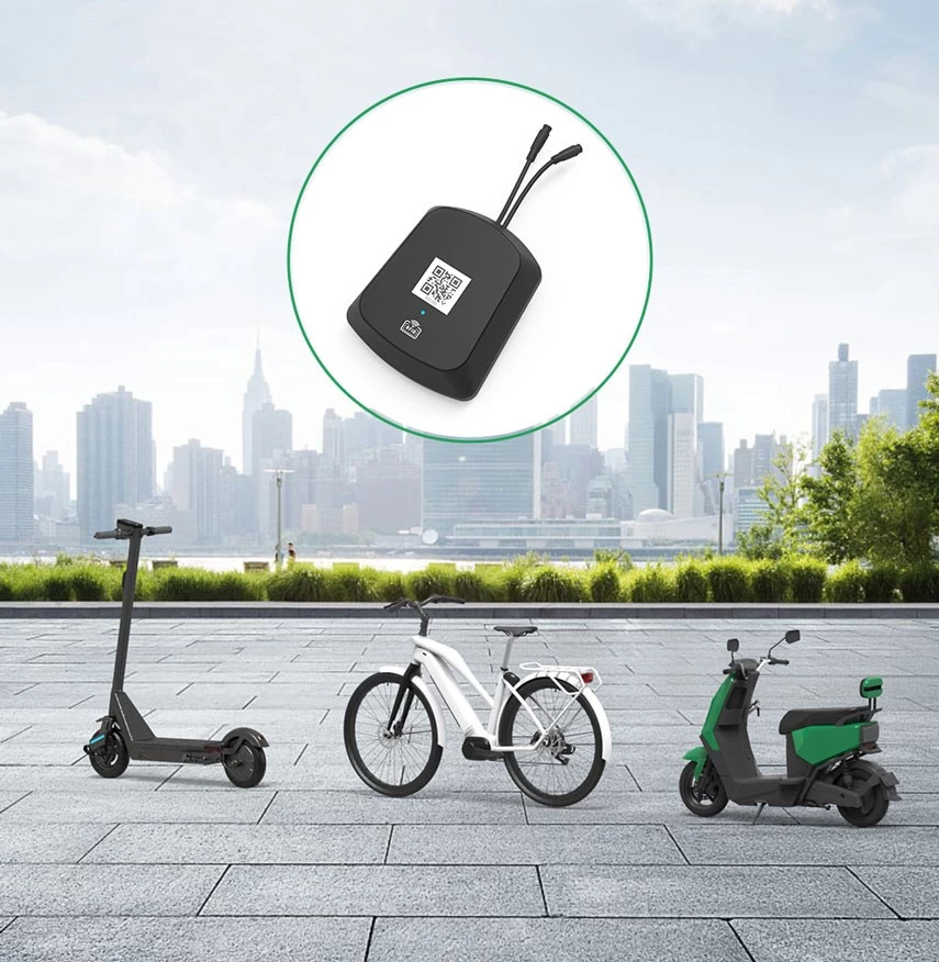公共共享单车物联网设备内置二维码系统和 GPS 追踪器