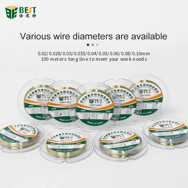 BST-062 Special Diamond Wire for Cell Phone Screen Cutting High hardness and toughness diamond wire with various specifications Electroplated carbon steel detachable screen