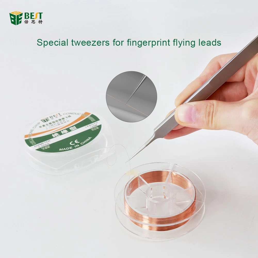 BST-Q10 Flying lead tweezers Ultra-fine pointed tweezers Precision elbow clamp Microscope fingerprint tweezers