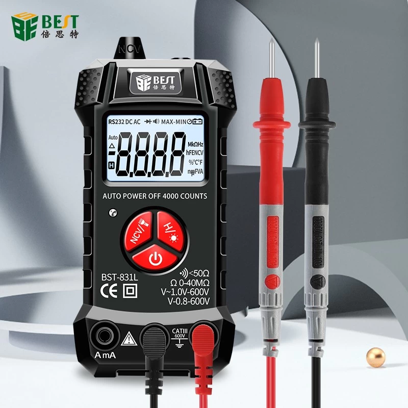 China BST-831L multímetro totalmente automático sem reconhecimento de mudança de marcha medidor universal bobo digital pequeno multímetro inteligente portátil de alta precisão mini instrumento elétrico doméstico fabricante