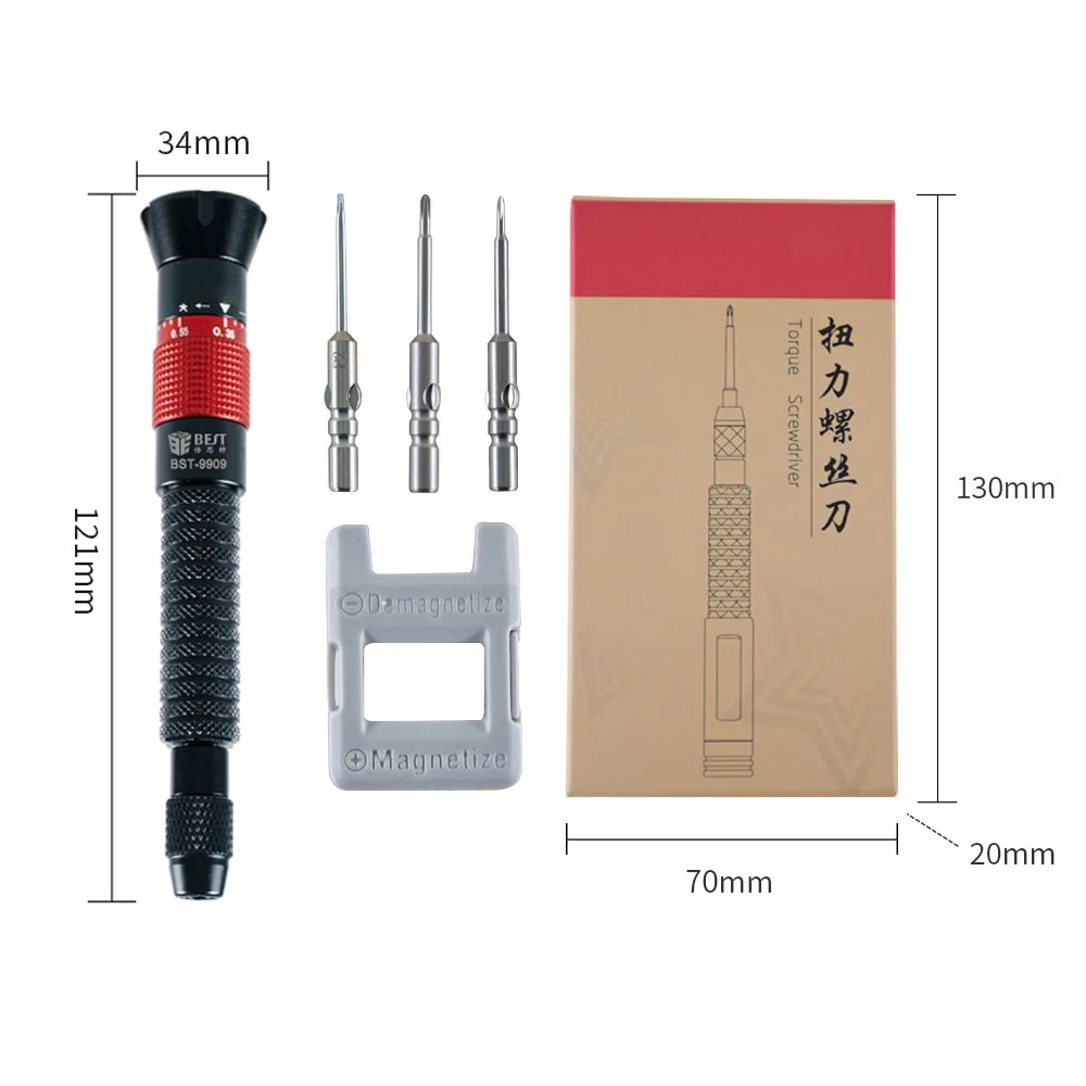 China Factory Reparaturwerkzeuge Hersteller BST-9909 Einstellbarer Drehmomentschraubendreher Set Mobile Telefon Reparaturwerkzeuge Schraubendreher