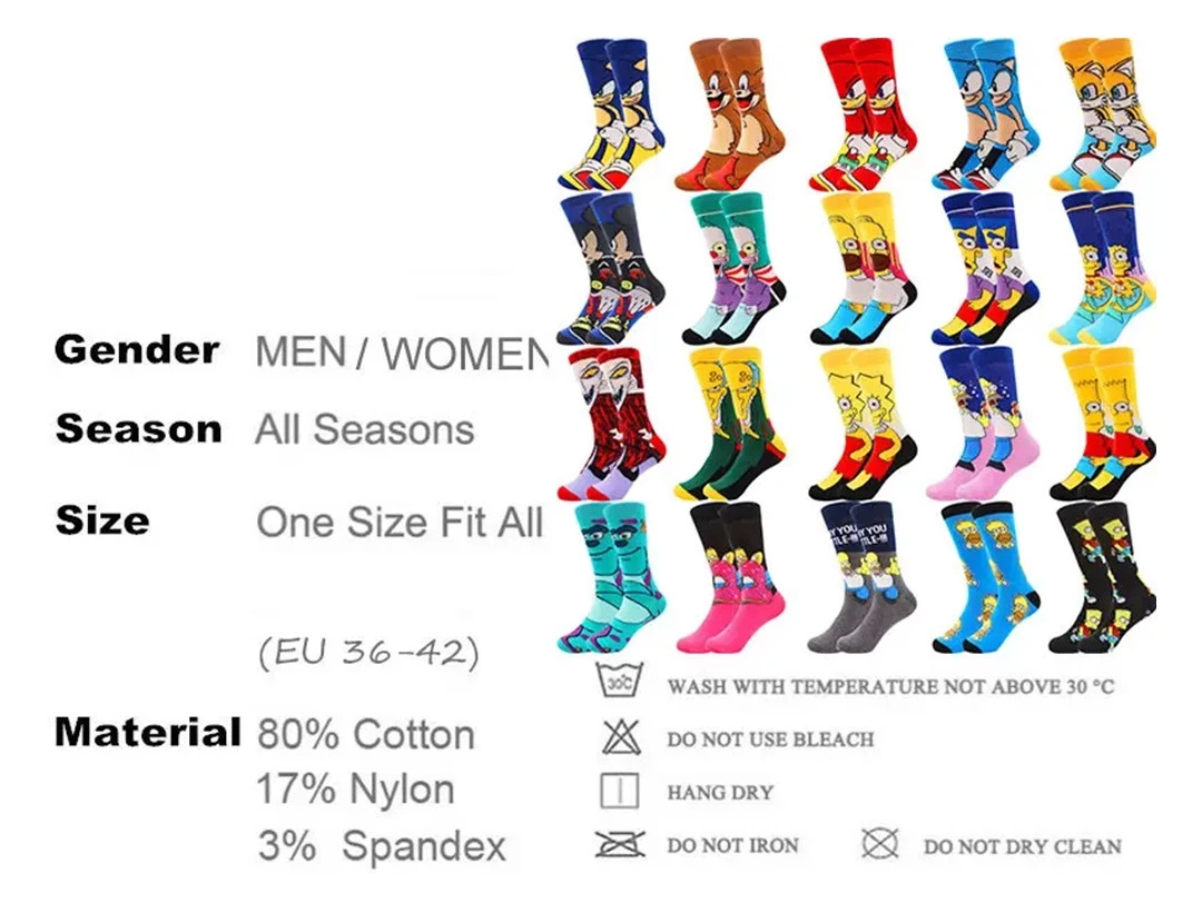 Fashion cartoon socks bulk order