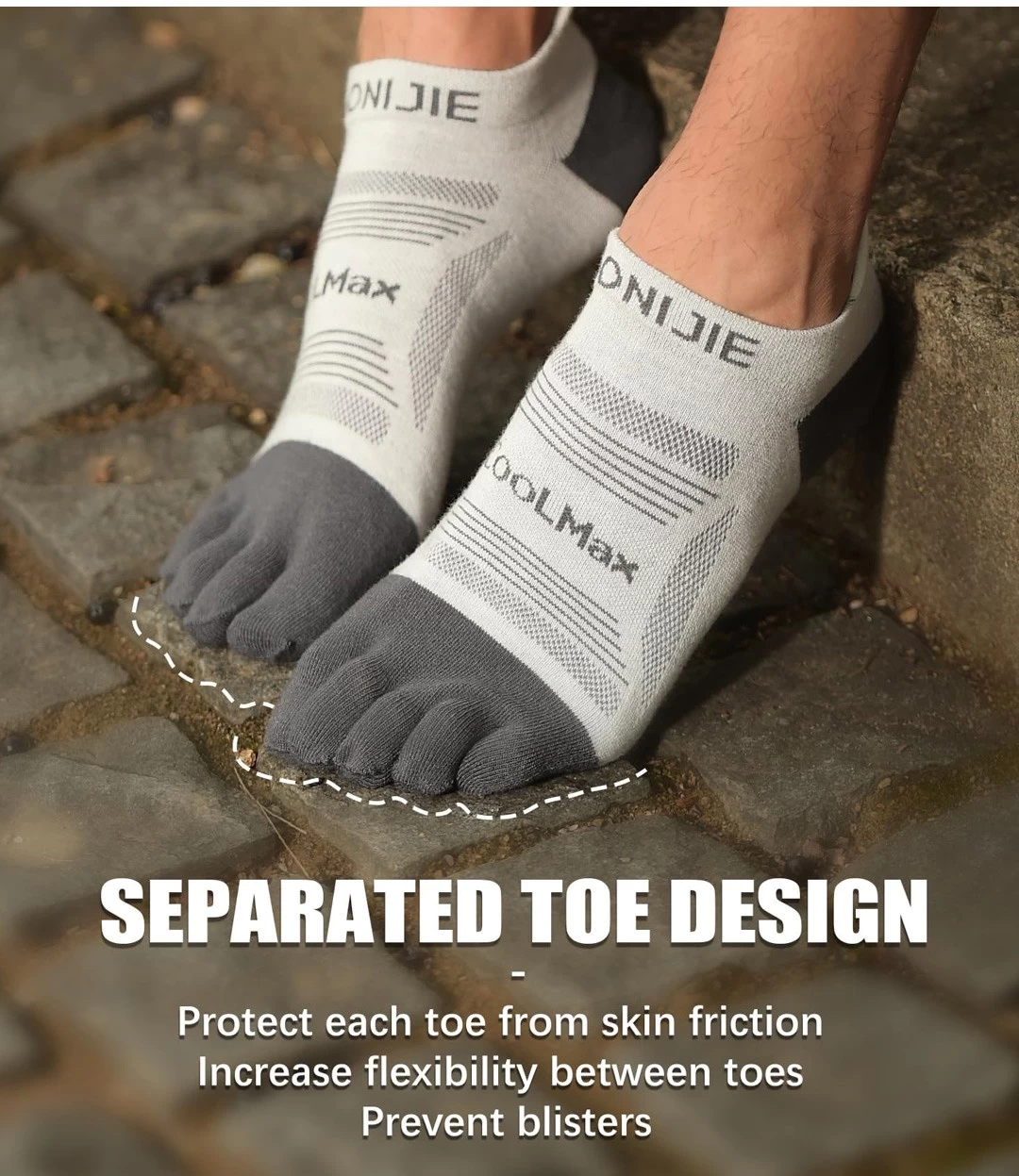 Breathable toe socks for DDP shipping