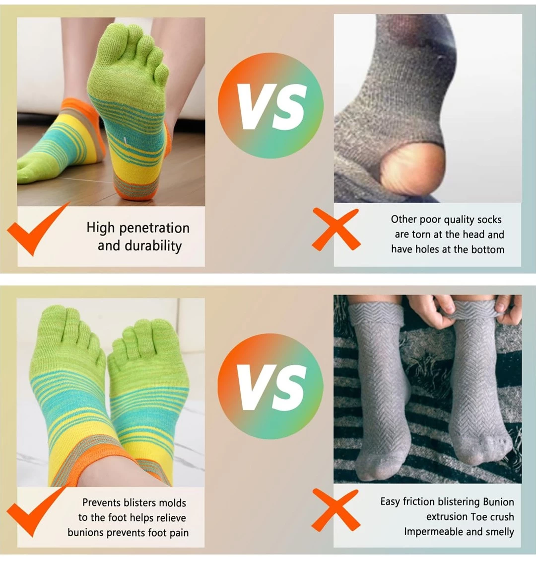 Custom logo 3D printed toe socks supplier