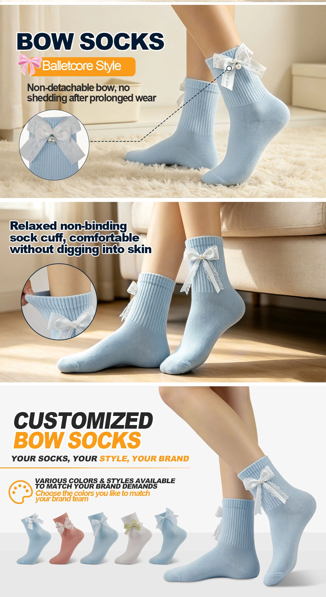 China OEM promotional blank socks